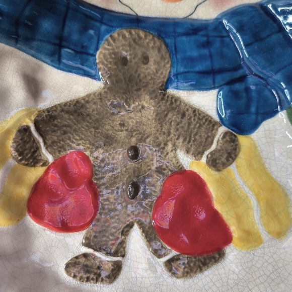 Ceramic Snowman Christmas Holiday Candy Dish Spoon Rest Cheese Ball Dish - Picture 6 of 11